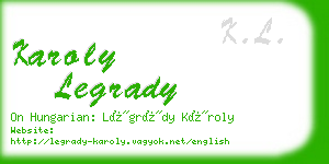 karoly legrady business card